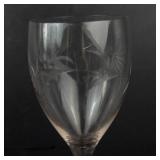 Wine Glasses Set - Clear 4, Hand-Painted 2, Hurricane Lamp with Gold Stem (Lot of 7)