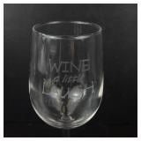 Wine Glasses Set - Clear 4, Hand-Painted 2, Hurricane Lamp with Gold Stem (Lot of 7)