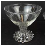 Anchor Hocking Beaded Sherbet Goblet - Duncan & Miller Teardrop Oyster Glass - Star-Etched Glass