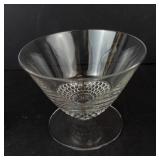 Anchor Hocking Beaded Sherbet Goblet - Duncan & Miller Teardrop Oyster Glass - Star-Etched Glass