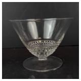 Anchor Hocking Beaded Sherbet Goblet - Duncan & Miller Teardrop Oyster Glass - Star-Etched Glass