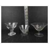 Anchor Hocking Beaded Sherbet Goblet - Duncan & Miller Teardrop Oyster Glass - Star-Etched Glass