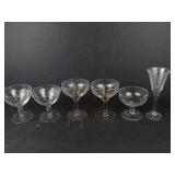 Etched Glasses - Assorted Stemware (Lot of 6)