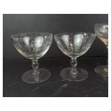 Etched Glasses - Assorted Stemware (Lot of 6)