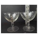 Etched Glasses - Assorted Stemware (Lot of 6)