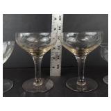 Etched Glasses - Assorted Stemware (Lot of 6)