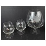 Starburst Engraved Glassware Set - 3 Glasses
