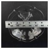 Crystal Glass Compote Pedestal Bowl - Scalloped Rim, Octagonal Base
