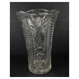 Crystal Glass Vases - Set of 2 with Starburst & Diamond Pattern (Lot of 2)
