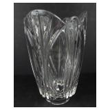 Faceted Crystal Vase - Scalloped Rim, 6 1/2 in Tall