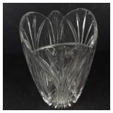 Faceted Crystal Vase - Scalloped Rim, 6 1/2 in Tall