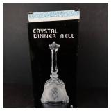 Crystal Dinner Bell Rose Engraved Glass Bell with Crystal Handle