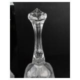 Crystal Dinner Bell Rose Engraved Glass Bell with Crystal Handle
