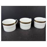 Sakura Gold Porcelain Mugs - 24K Gold Trim (Lot of 3)