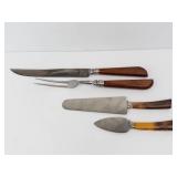 Washington Forge Sheffield England - Stainless Steel Carving Set & Vintage Serving Tools