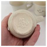 Pfaltzgraff Heirloom Mugs - 4-Pack Cream Beige Stoneware with Floral Motif