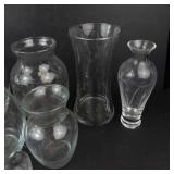 Clear Glass Vases (Lot of 11)