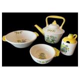 Poppytrail by Metlox "Happy Time" Teapot & Serving Dishes