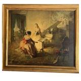Antique Framed Print "A Musical Interlude" by Louis Jambor