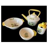 Poppytrail by Metlox "Happy Time" Teapot & Serving Dishes