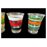 Vintage Multicolored Stripped Juice Cups