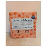 NEW PURA SUPER SOFT & COMFY, ENHANCED WITH ORGANIC COTTON SIZE 3 156 CT