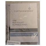 (2) NEW CURTAIN WORKS ONE ROD POCKET FLIPPABLE PANEL WATERCOLOR FLORAL