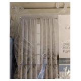 (2) NEW CURTAIN WORKS ONE ROD POCKET FLIPPABLE PANEL WATERCOLOR FLORAL