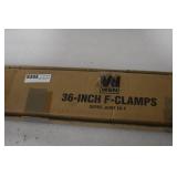 WEN 10236F2 Quick-Adjust 36-Inch Steel Bar Clamps with 2.5-Inch Throat and Micro-Adjustment Handle, Two Pack