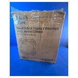 Blue Wave Premier Family Inflatable Pool with Seats – 88-in x 88-in x 26-in Four-Seater Pool for Backyard Fun – Durable 4-Person Inflatable Pool with Cover, Drain Plug & Repair Patch