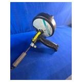 Assorted Household Tools, 25ft Drill Powered Drain Auger, Stanley 24in Level and Handheld Spreader