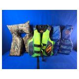 (3) Assorted Life Jackets