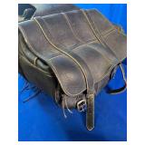 Vintage Leather Motorcycle Saddlebags and Tool Bag