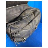 Vintage Leather Motorcycle Saddlebags and Tool Bag