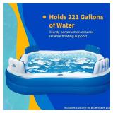 Blue Wave Premier Family Inflatable Pool with Seats – 88-in x 88-in x 26-in Four-Seater Pool for Backyard Fun – Durable 4-Person Inflatable Pool with Cover, Drain Plug & Repair Patch