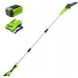 Greenworks 40V 8-Inch Cordless Polesaw, 2.0Ah Battery and Charger Included