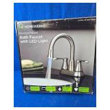 Homewerks Brushed Nickel Bath Faucet with LED Light