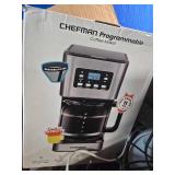 Mystery Box of Assorted Items, Chefman Coffee Maker, Charging Adapters, Power Strip, Etc.