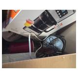 Mystery Box of Assorted Items, Chefman Coffee Maker, Charging Adapters, Power Strip, Etc.