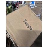 Sun-Ray Rectangular Patio Umbrella 6.6ft by 10ft with 22 Solar Powered LED Lights, Push-Button Tilt and Hand Crank Lift, Solar Umbrella with Solution Dyed Taupe Fabric for Porch, Deck, and Patio