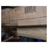 Sun-Ray Rectangular Patio Umbrella 6.6ft by 10ft with 22 Solar Powered LED Lights, Push-Button Tilt and Hand Crank Lift, Solar Umbrella with Solution Dyed Taupe Fabric for Porch, Deck, and Patio