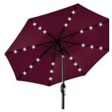 Solar LED Lighted Patio Umbrella w/ Tilt Adjustment, UV-Resistant - 10ft