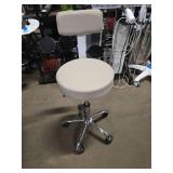 Adjustable Rolling Stool with Backrest