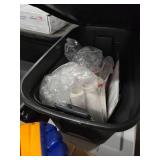 Pallet of Assorted Boxes and Bins of Misc. Household Items, Shoes, Home Decor, Building Materials, Garage Items and More