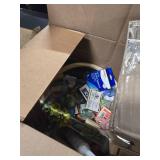 Pallet of Assorted Boxes and Bins of Misc. Household Items, Shoes, Home Decor, Building Materials, Garage Items and More