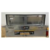 ^Northern Tool + Equipment Deep Low-Profile Crossover Truck Toolbox with Removable Tray, 69in. x 20in. x 19in., Aluminum, Diamond Plate, Shotgun Latches #42351 Msrp $489.99