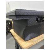 ^Northern Tool + Equipment Low-Profile Crossover Truck Toolbox with Removable Tray, 69in. x 20in. x 13in., Aluminum, Textured Matte Black, Pull Handle Latches #41915 Msrp $459.99