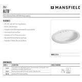 ALTO II Lavatory Model 251 19  x 16  Oval, Self-Rimming Lavatory