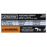 Ultra-Tow Portable Electric Winch, 120V, 1100-Lb. Horizontal and Vertical Capacity, Steel Cable, Brushless Motor #5689273 Msrp $224.99 read description
