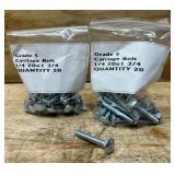 Lot of 40 Grade 5 Carriage Bolt 1/4 20x1 3/4